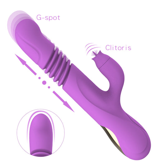 Heating Licking Telescopic Vibrator