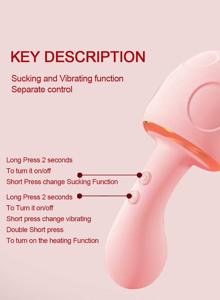 Mushroom Sucking and Heating Vibrator
