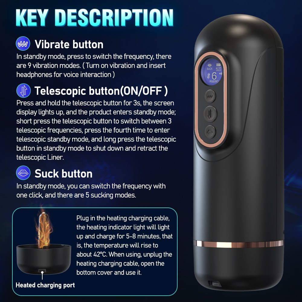 Telescopic Sucking Heating Masturbator