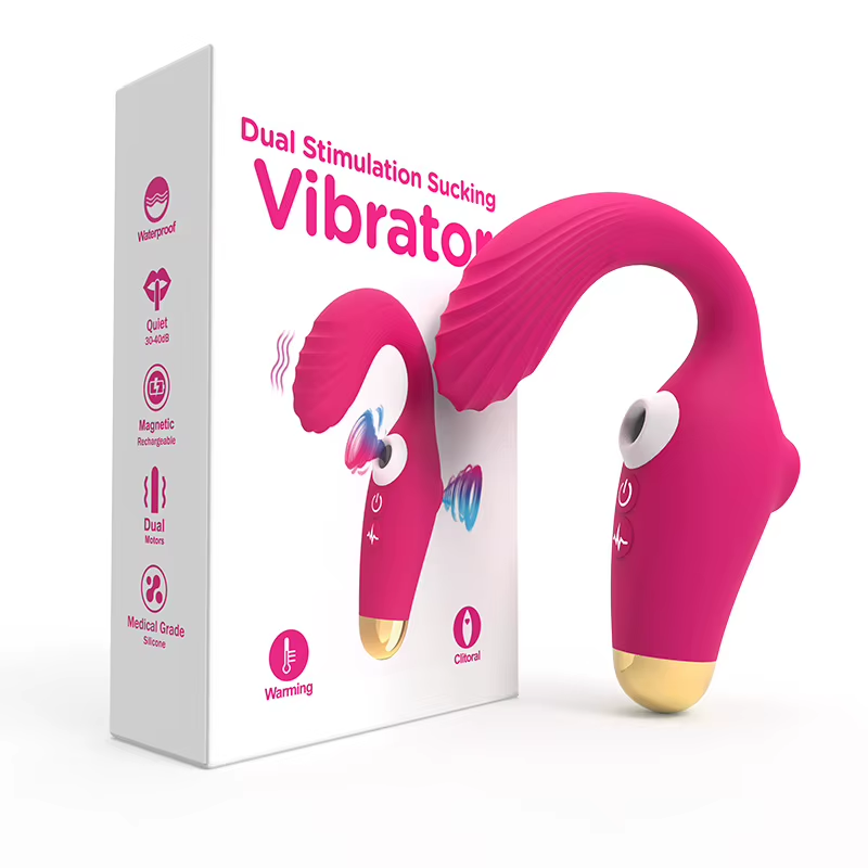 Dual Stimulation Sucking Vibrator, Suck and Tongue adult toy