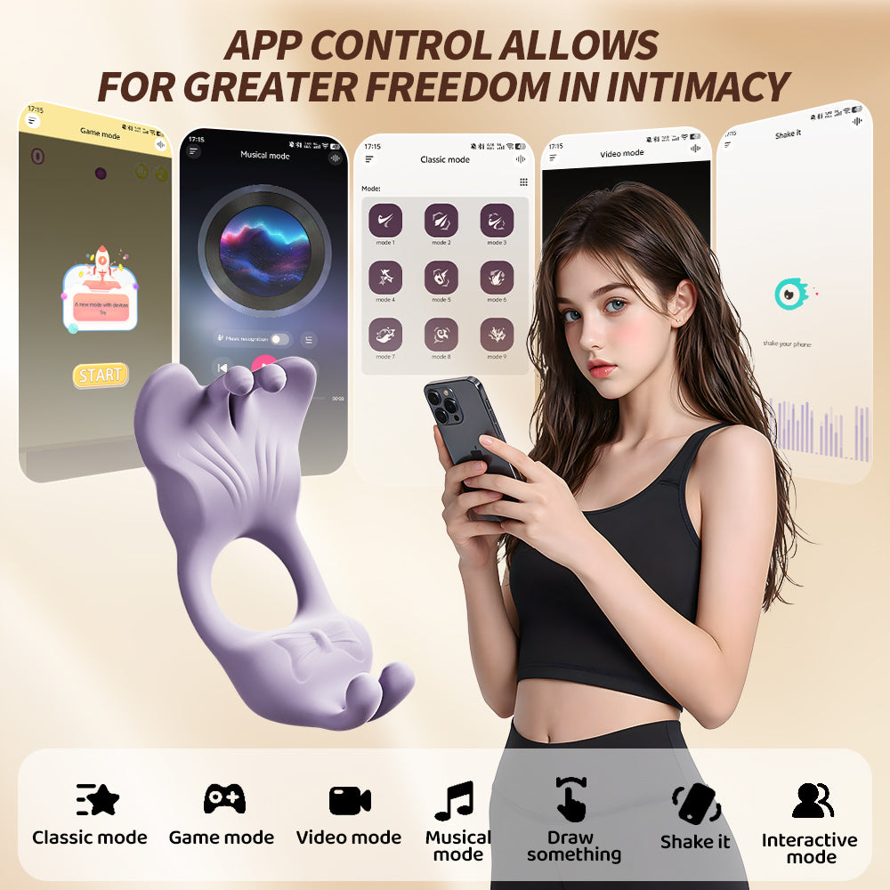 App-controlled Vibraitng Penis Ring for Couples