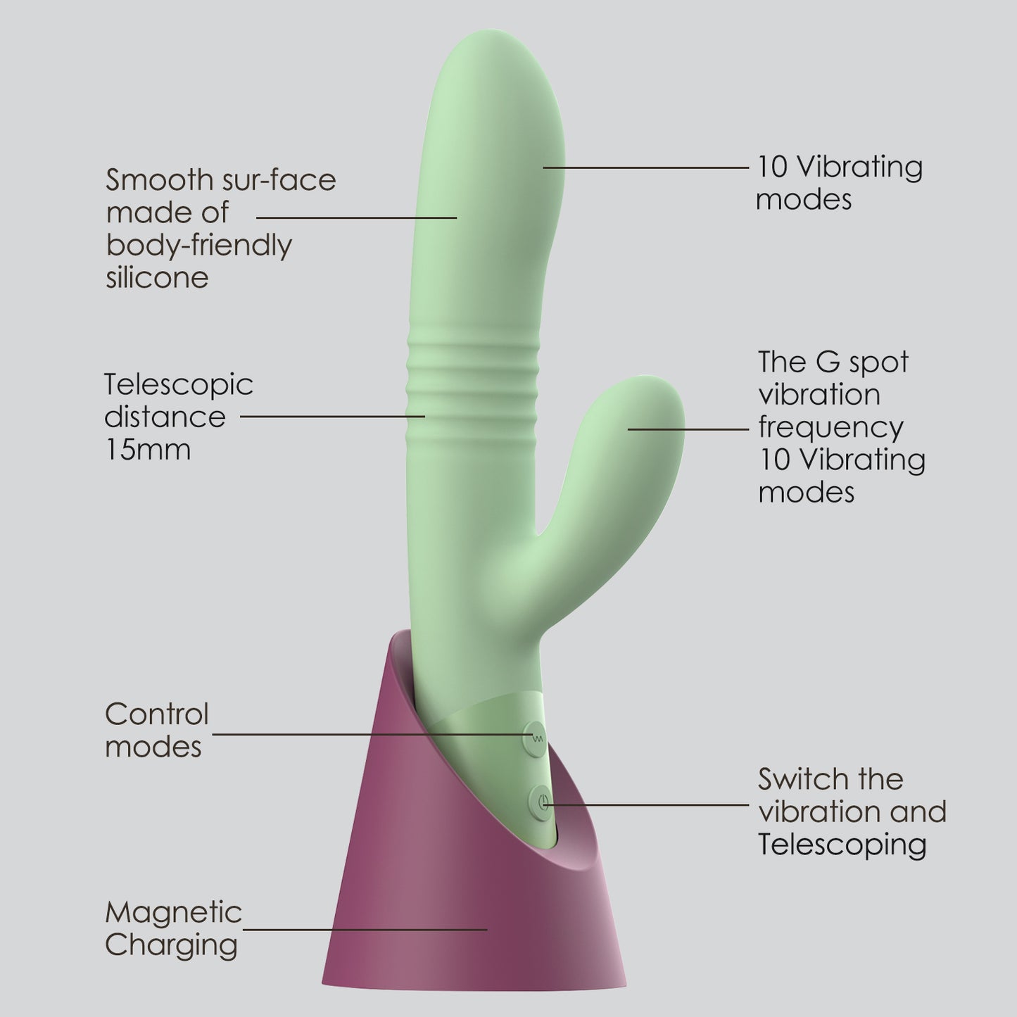 Thrusting Double Head Vibrator